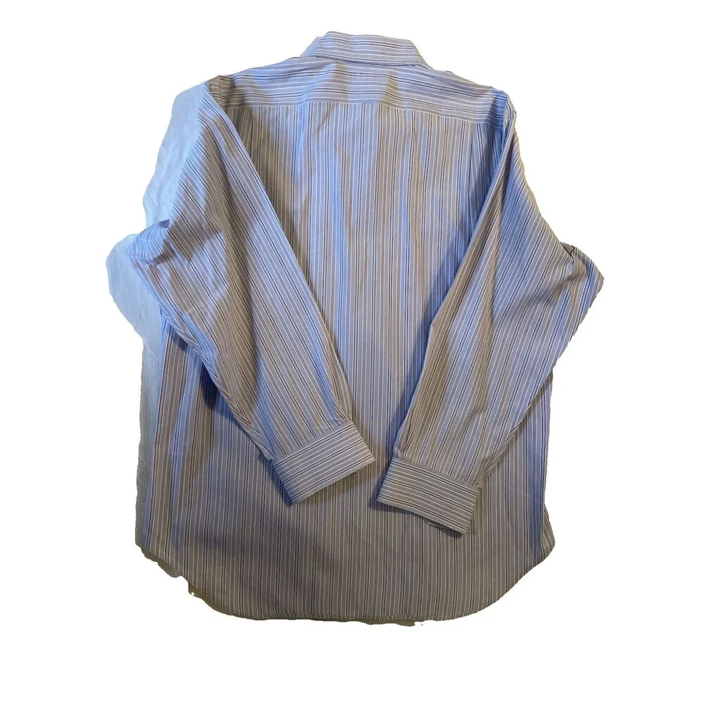 Polo Ralph Lauren Shirt Men Size 16 32/33 Blue Striped Philip LS